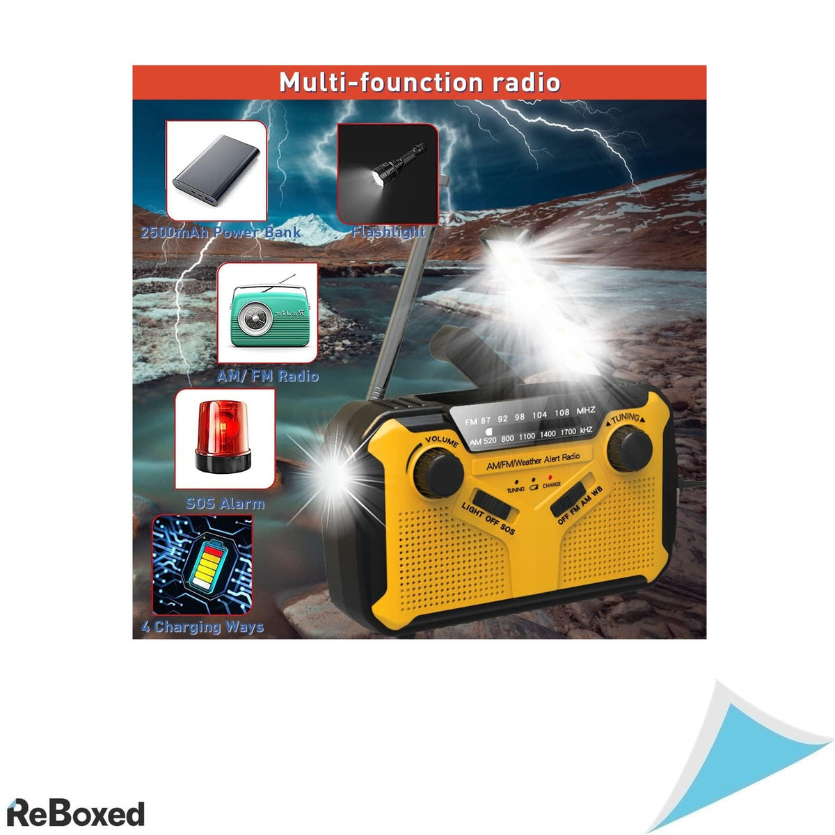 Radio de Urgenta cu Manivela si Panou Solar