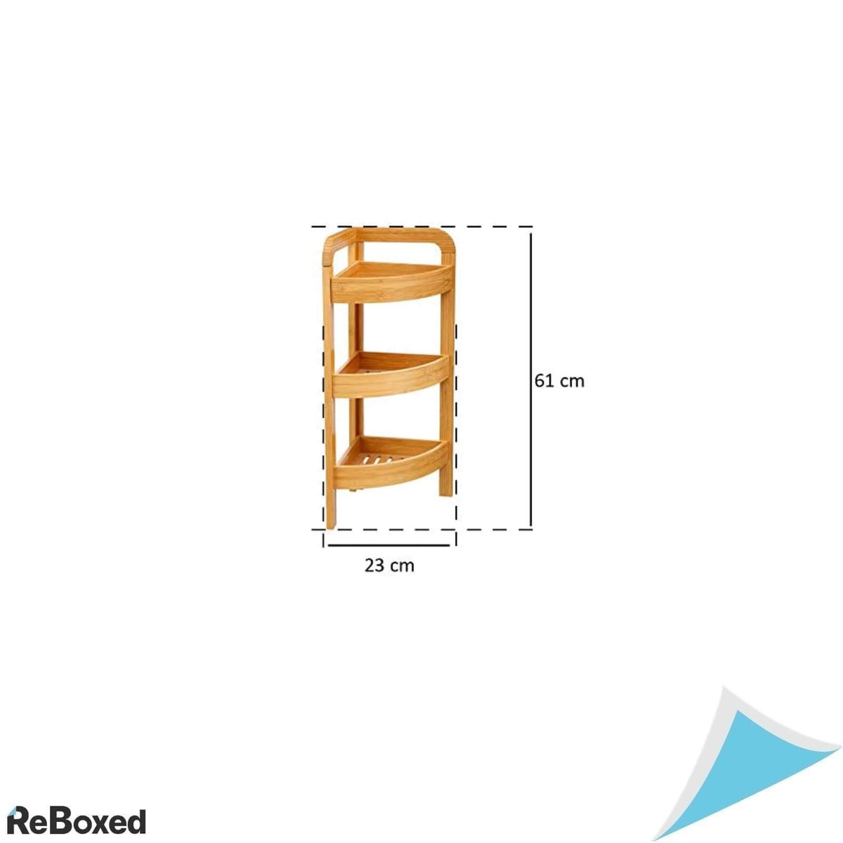 Raft de colt din bambus cu 3 nivele