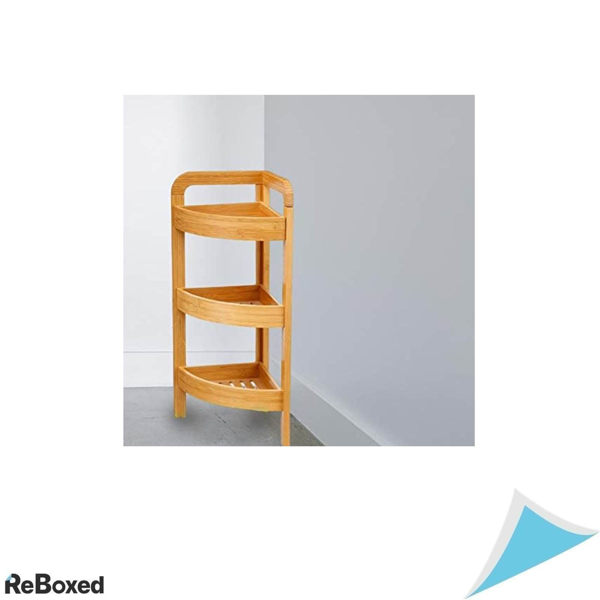 Raft de colt din bambus cu 3 nivele