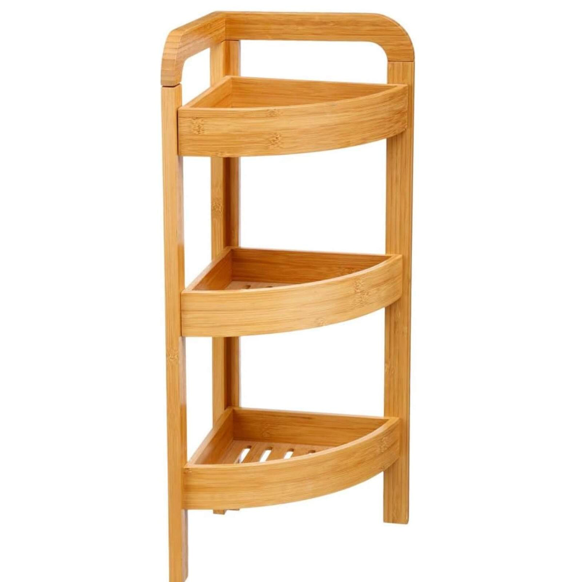 Raft de colt din bambus cu 3 nivele