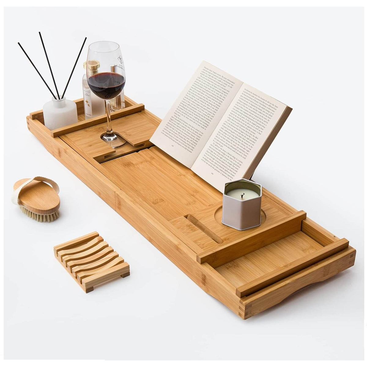 Rainsworth Suport Plansa Extensibila pentru Cada din Bambus 75-115cm