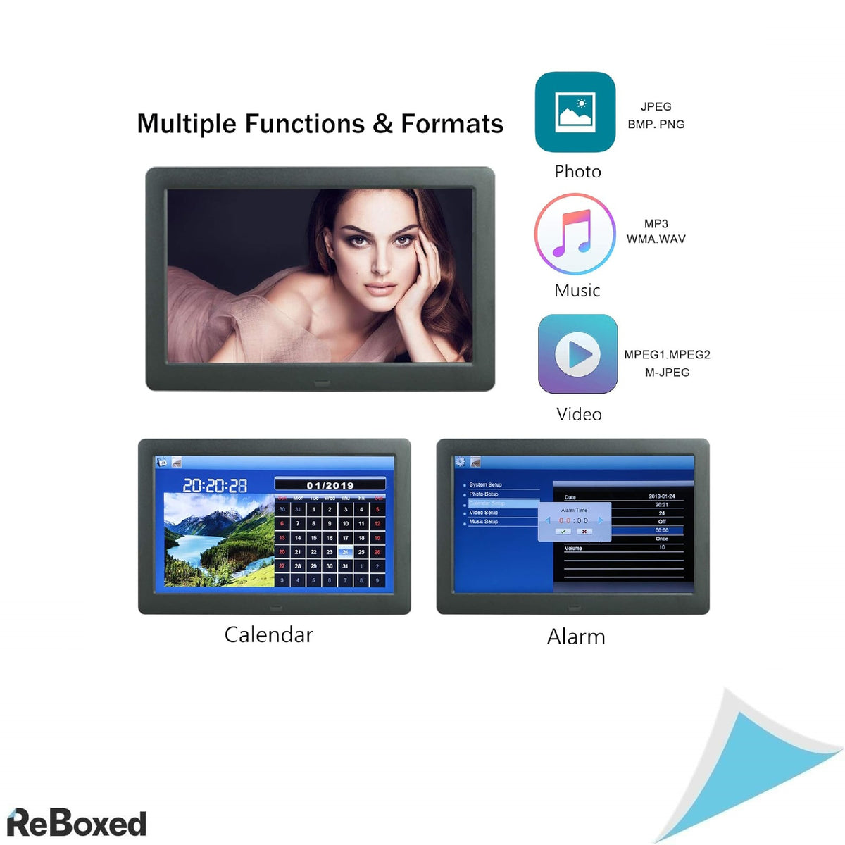 Rama Foto Digitala IPS de 8.2 inch cu Telecomanda, Suport USB si Card SD, Redare Foto, Video si Muzica