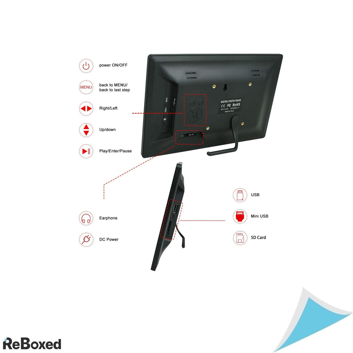 Rama Foto Digitala IPS de 8.2 inch cu Telecomanda, Suport USB si Card SD, Redare Foto, Video si Muzica