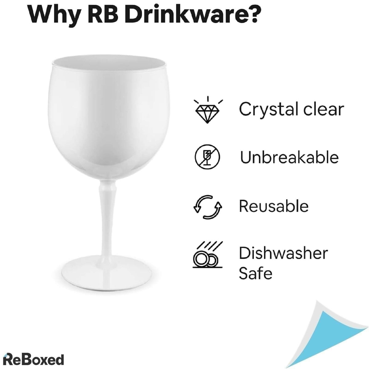 RBDrinks Set 6 Pahare 300ml Premium Gin Reutilizabile Albe