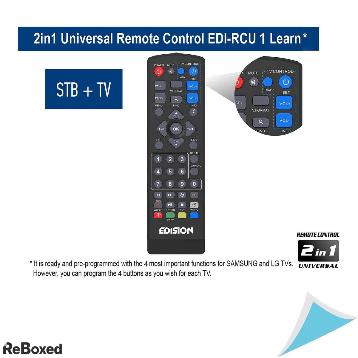 Receptor Satelit Full HD Edision Proton S2 Tuner DVB-S2 FTA Port USB HDMI Scart SPDIF Suport USB WiFi Telecomanda 2in1 Negru
