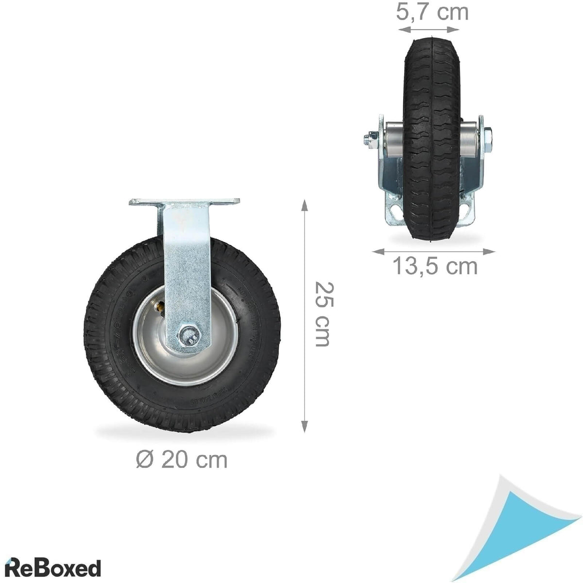 Relaxdays Fixed Castor 2.50-4 Roata Pneumatica