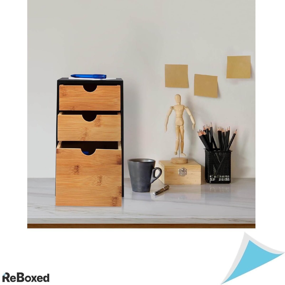 Relaxdays Organizator de Birou 3 Sertare
