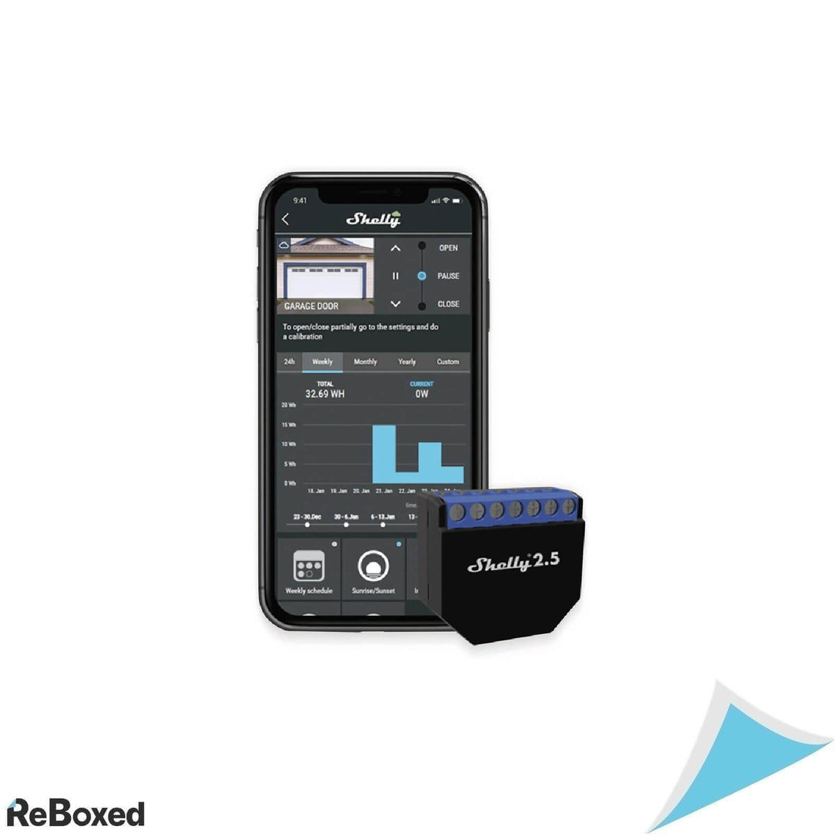 Set 2 Module Inteligente Shelly 2.5 WiFi, 2 Canale, Control Rulouri si Iluminat, Monitorizare Consum Energie