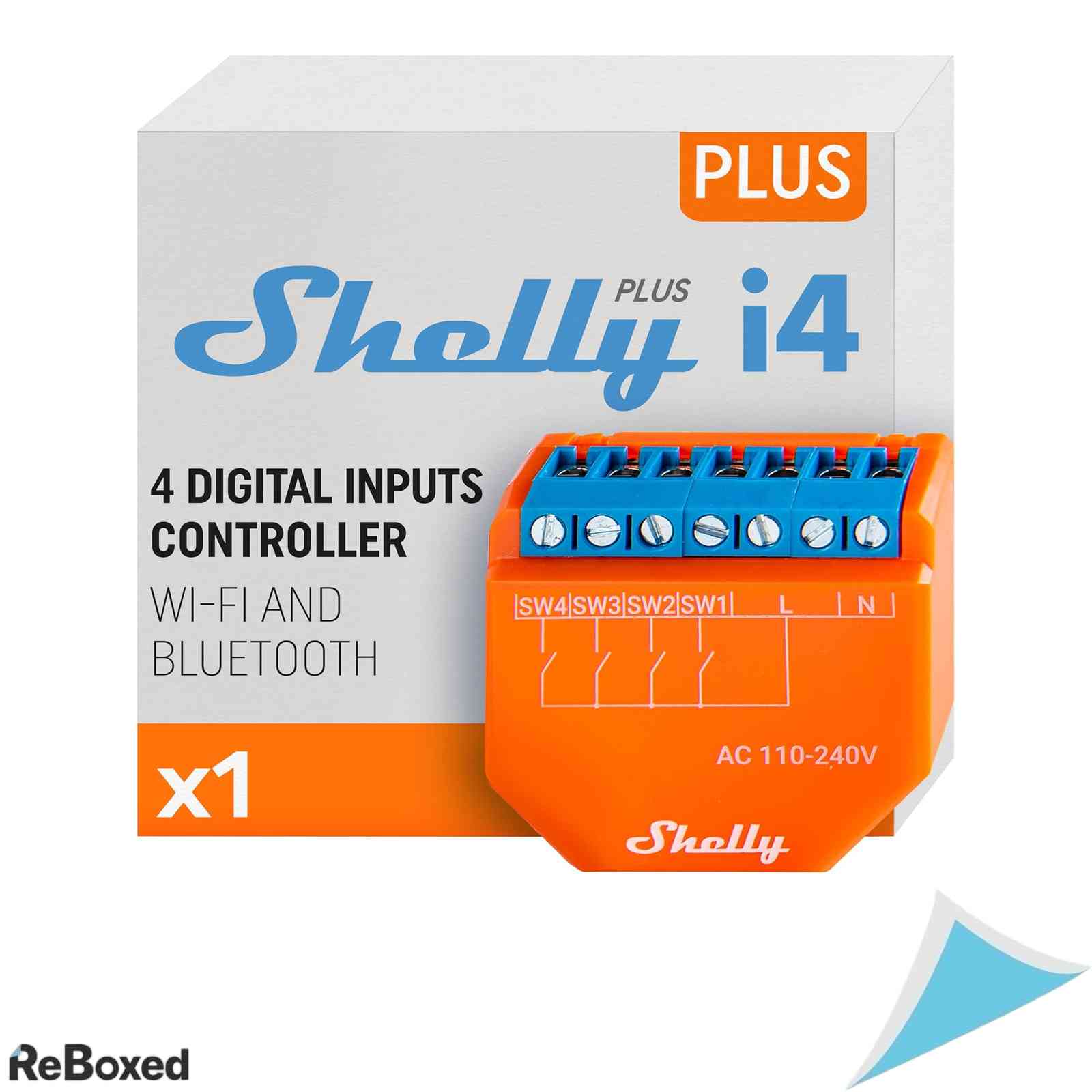 Controler inteligent Wi-Fi si Bluetooth Shelly Plus i4 cu 4 intrari digitale