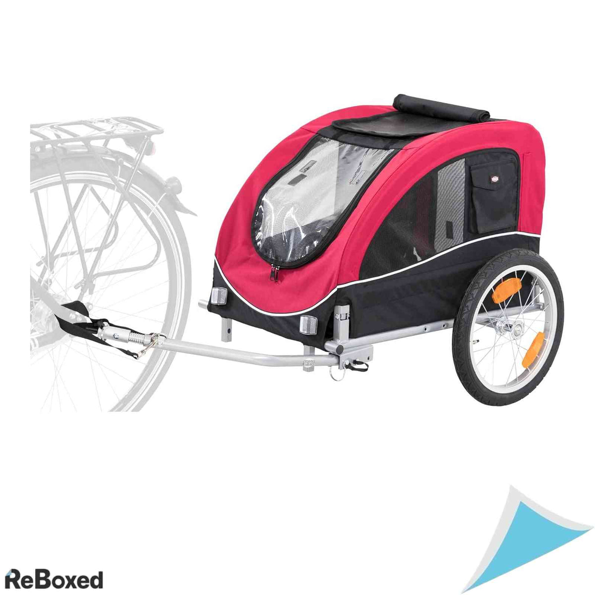 Remorca Bicicleta TRIXIE Pliabila pentru Caini Talie Mica M Max 22kg Rosu Negru