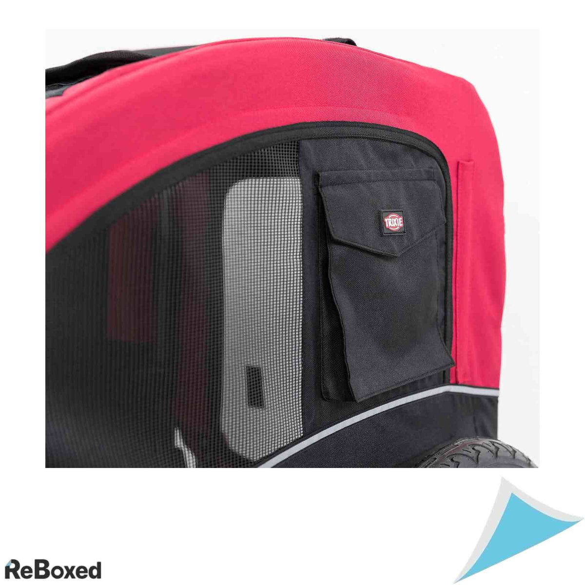 Remorca Bicicleta TRIXIE Pliabila pentru Caini Talie Mica M Max 22kg Rosu Negru