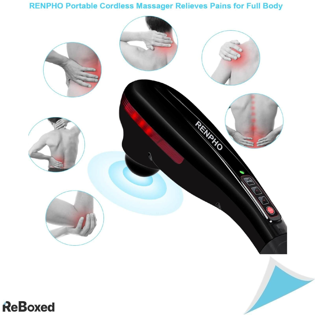Renpho Aparat Masaj de Mana Portabil 4 Moduri 5 Viteze