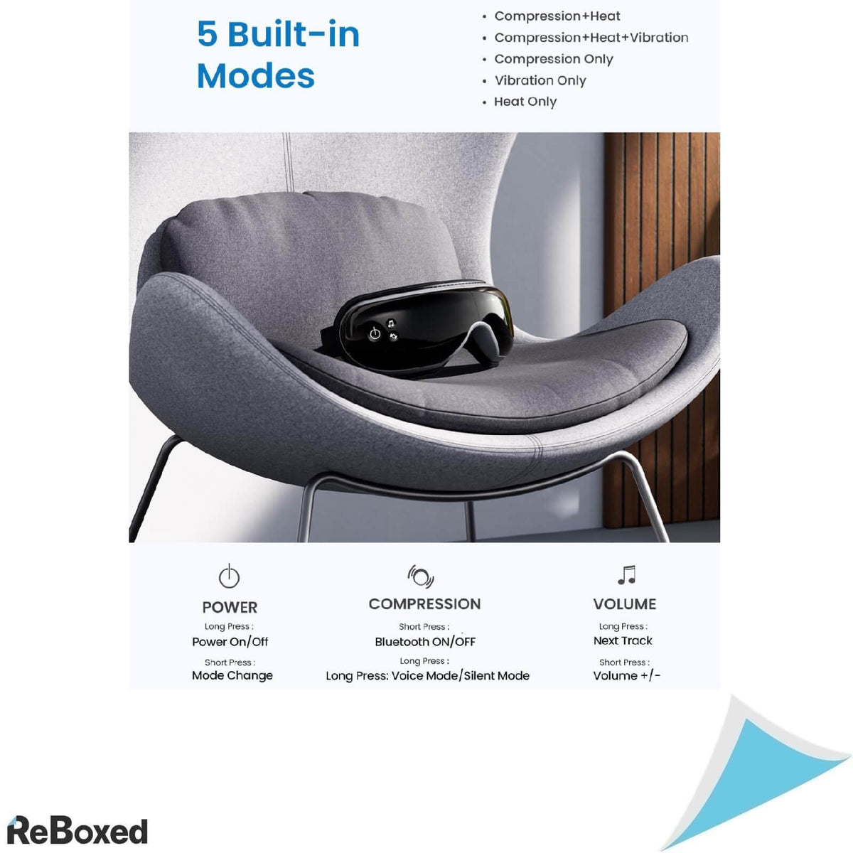 Renpho Eyeris 1 Aparat de Masaj Ocular Negru