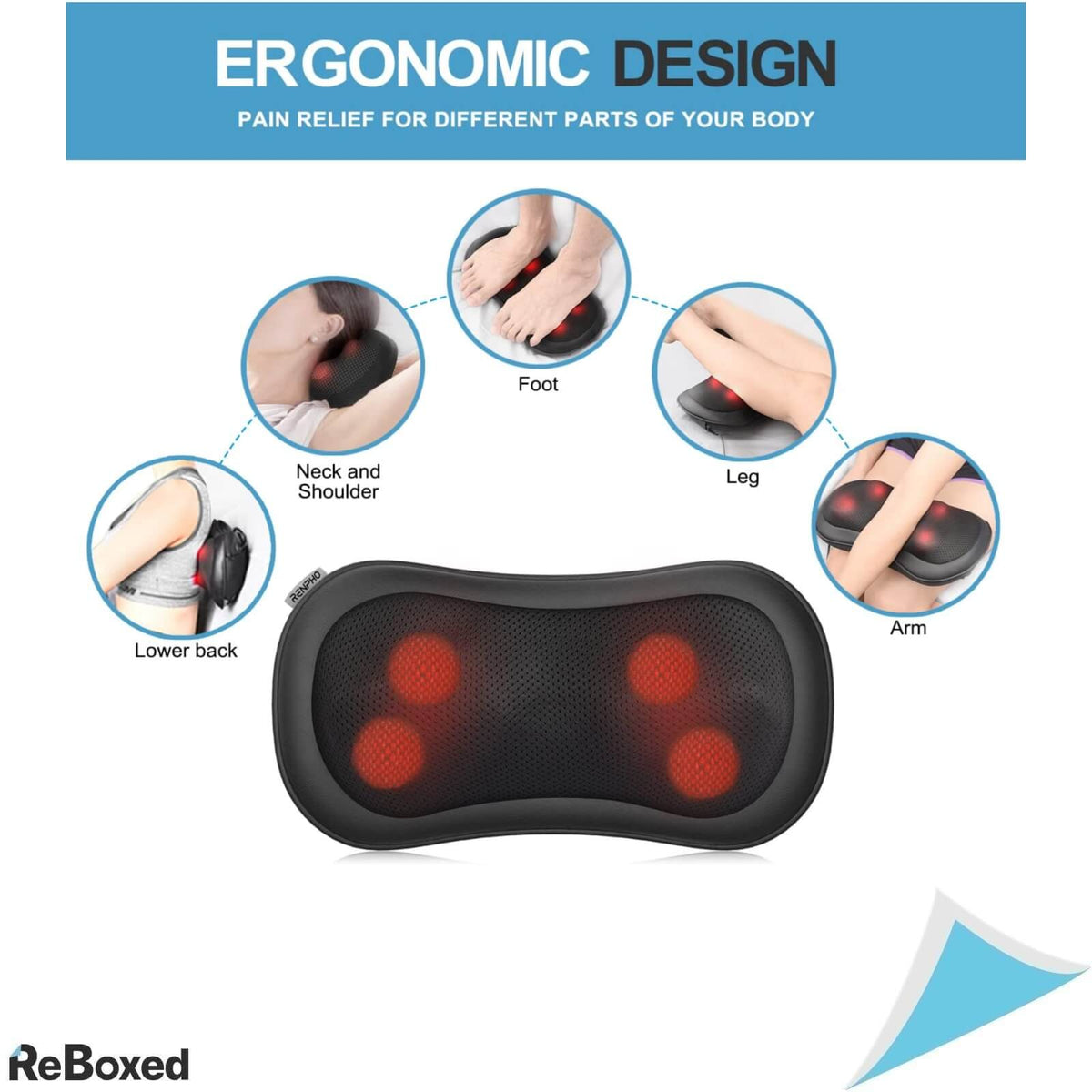 Renpho Perna de Masaj Shiatsu 3 Viteze 4 Noduri