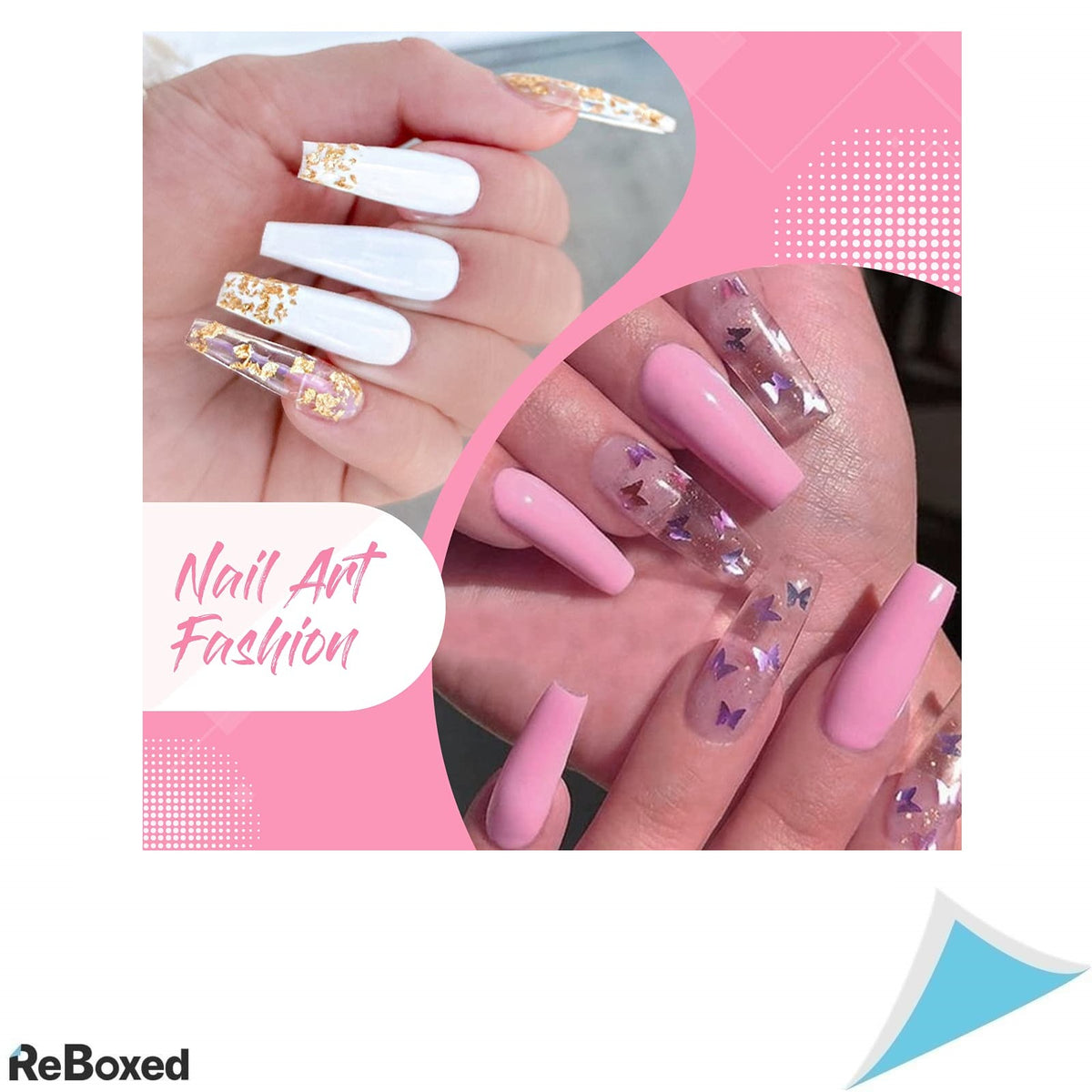 ROSALIND Set 2 Oje Semipermanente Gel UV 15 ml, Alb si Roz Intens, Polish Shellac pentru Unghii cu Lampa UV/LED, 2 Bucati