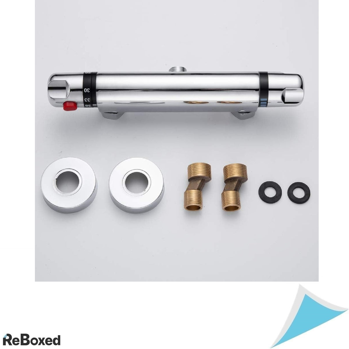 ROWINNAO Baterie Dus Termostatata Montaj Pe Perete, Crom, 38°C Siguranta, G1/2, Alama