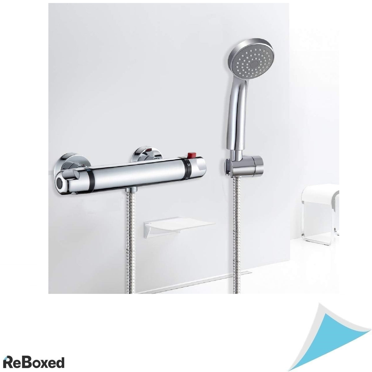 ROWINNAO Baterie Dus Termostatata Montaj Pe Perete, Crom, 38°C Siguranta, G1/2, Alama