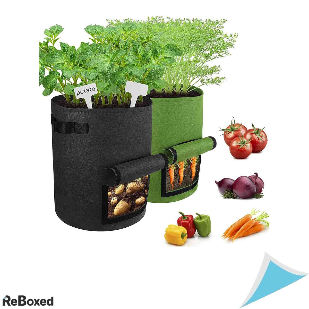 Sac pentru Plantat Cartofi si Legume cu Fereastra de Observare si Manere Permeabil capacitate 7 Galoane