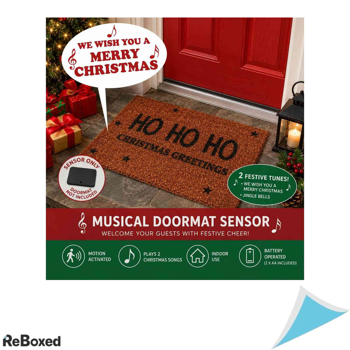 Senzor Muzical de Craciun pentru Presul de la Intrare eBoutik, 20x20 cm, Melodii Festive, Activare la Calcare