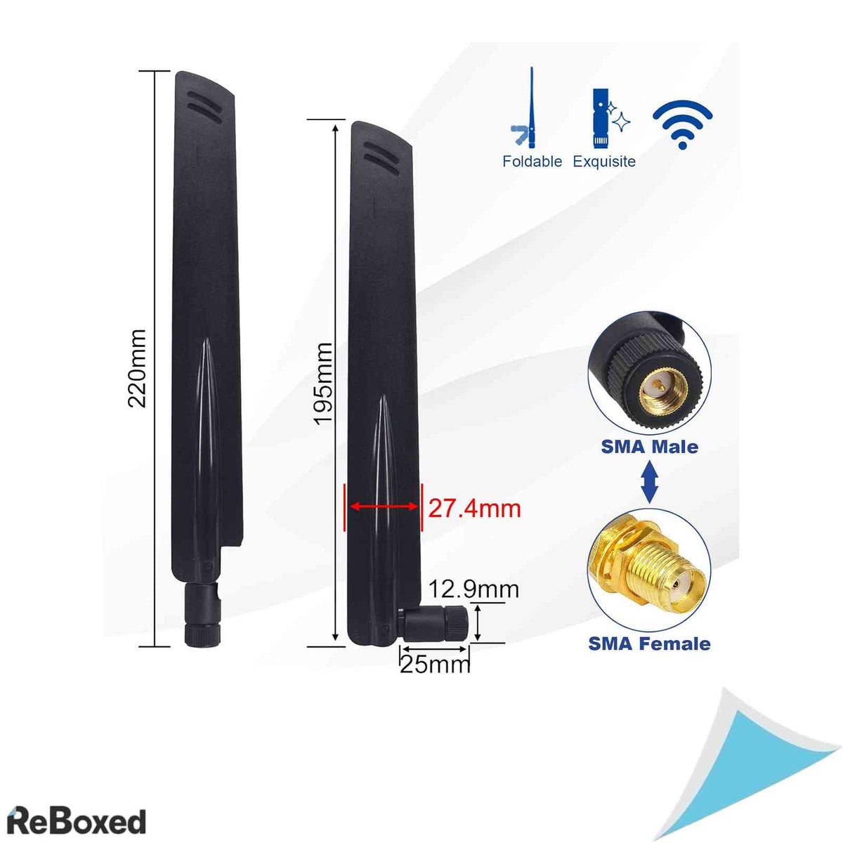 Set 2 Antene Omidirectional 433MHz 6dBi YILIANDUO, Conector SMA Tata