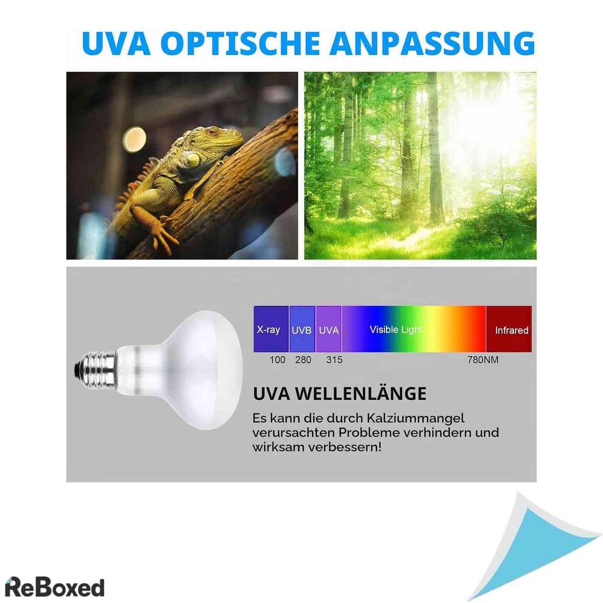 Set 2 becuri incalzire terariu vsshe 50W, UVA spectru complet, E27