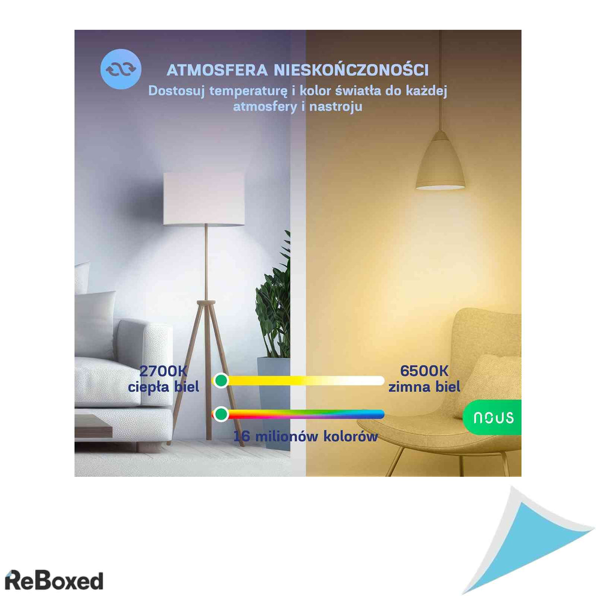 Set 2 Becuri Smart LED NOUS P4 E14, RGB+CCT, Wi-Fi