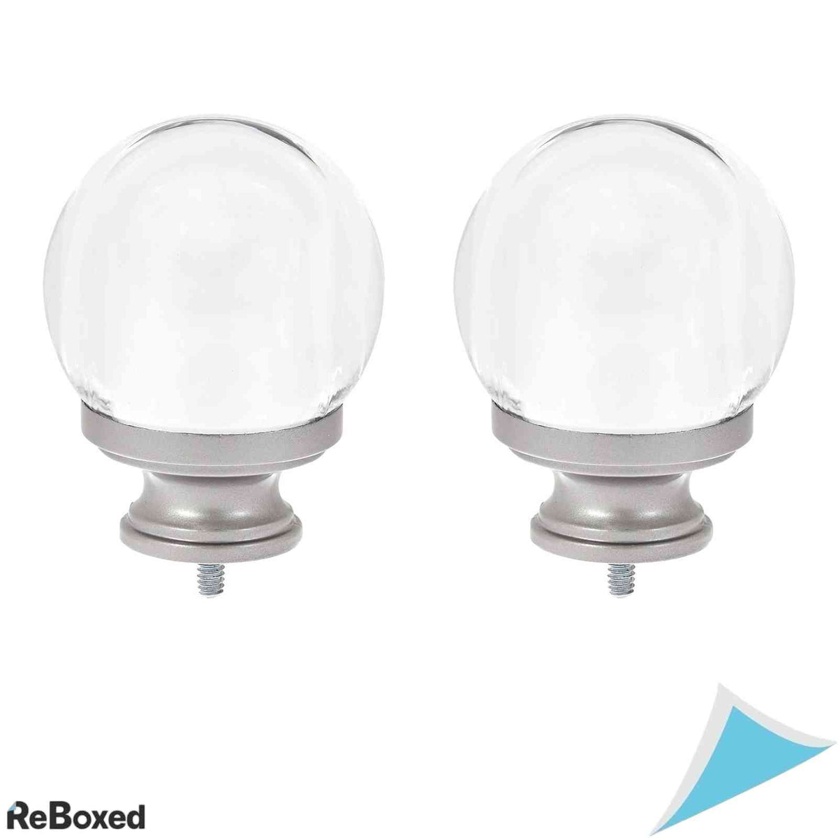 Set 2 capete decorative Amazon Basics sfera acril transparent cu nichel