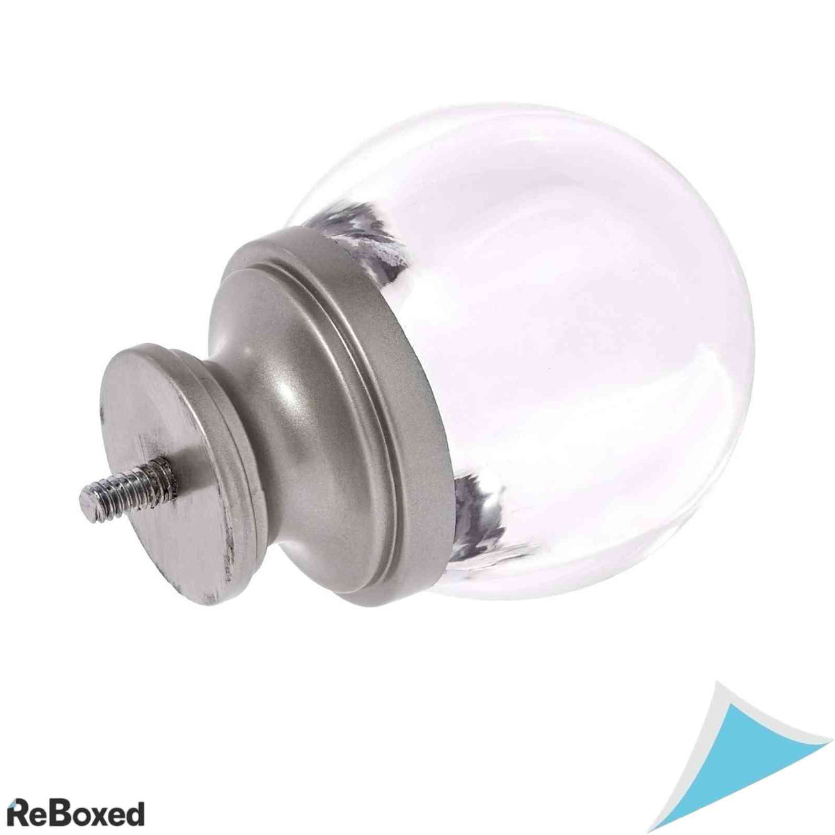 Set 2 capete decorative Amazon Basics sfera acril transparent cu nichel