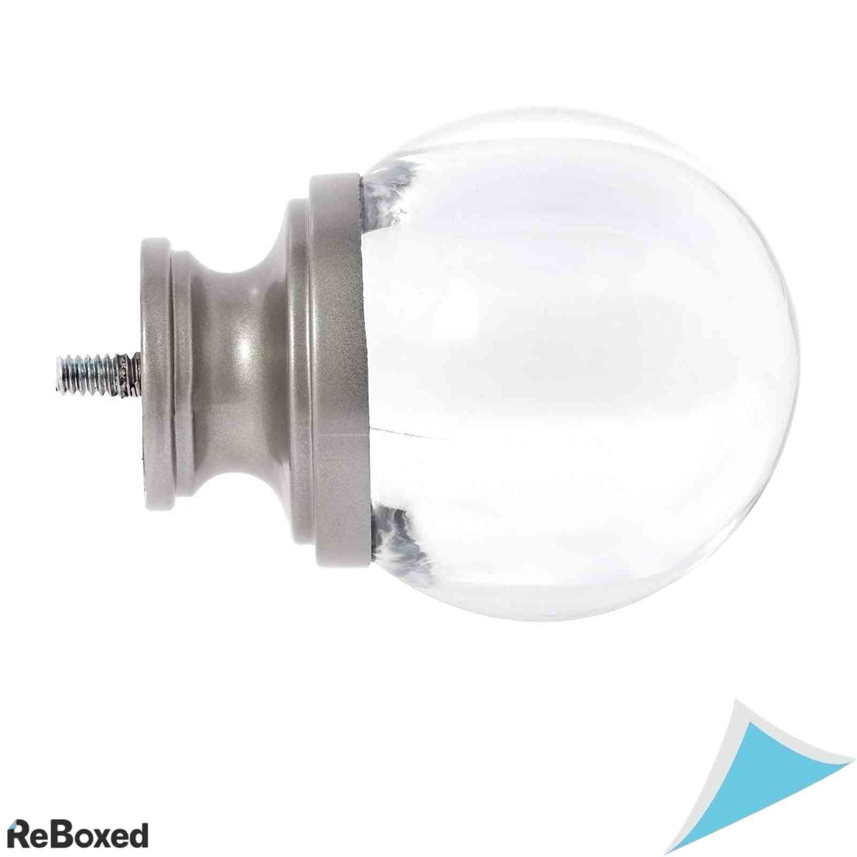 Set 2 capete decorative Amazon Basics sfera acril transparent cu nichel