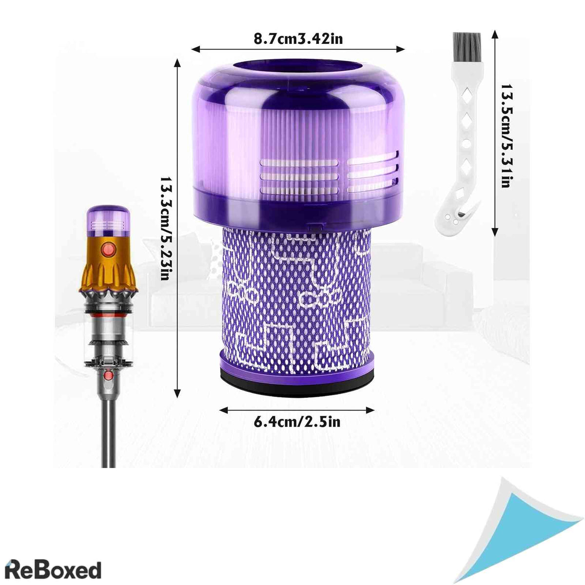 Set 2 Filtre HEPA pentru Aspirator Dyson V12 Detect Slim Lavabile Inlocuiesc 971517-01