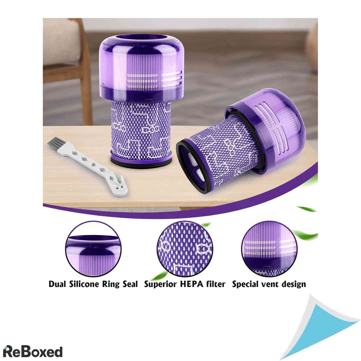 Set 2 Filtre HEPA pentru Aspirator Dyson V12 Detect Slim Lavabile Inlocuiesc 971517-01