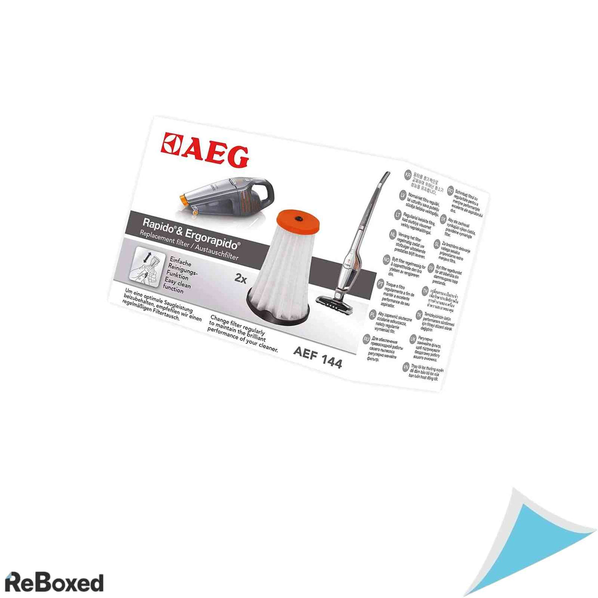 Set 2 Filtre Interioare Lavabile AEG AEF144 pentru Aspiratoare Rapido si Ergorapido