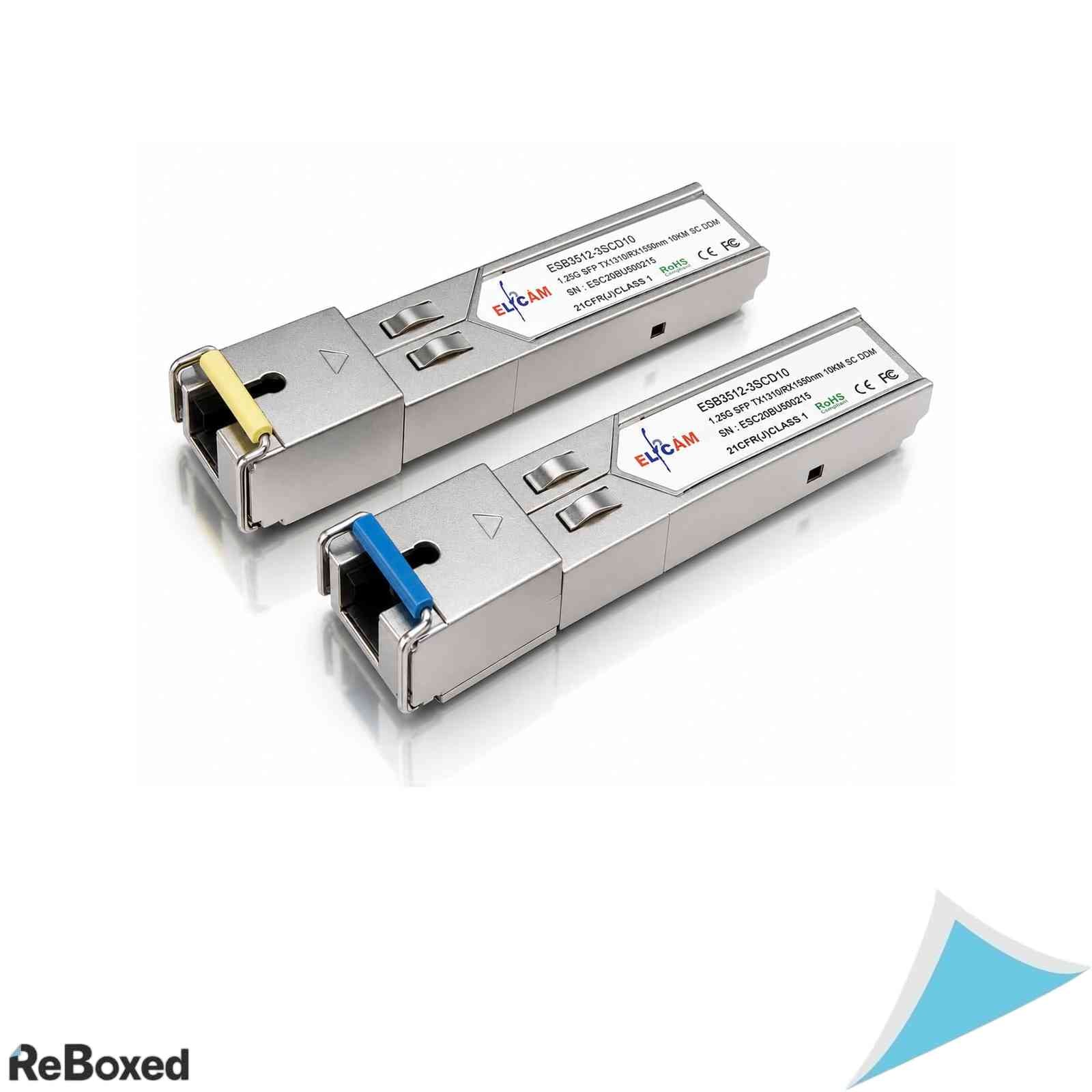 Set 2 Module SFP 1.25G Fibre Optic Elfcam, Singlemode SC, 1000Base-BX, DDM, 10km