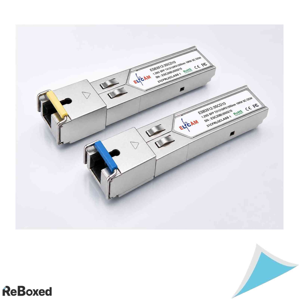 Set 2 Module SFP 1.25G Fibre Optic Elfcam, Singlemode SC, 1000Base-BX, DDM, 10km