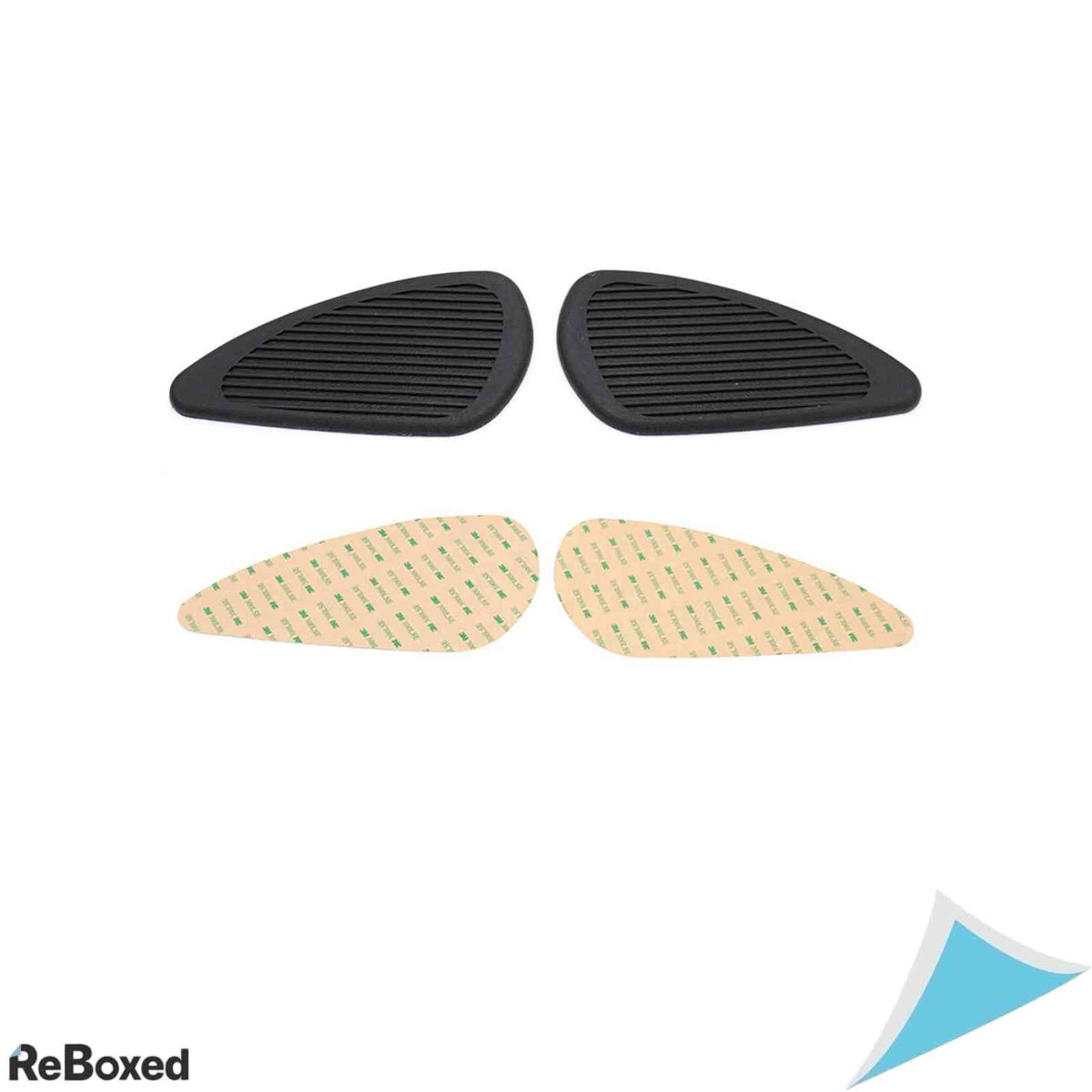 Set 2 protectii laterale rezervor moto evomosa, cauciuc autocolant, stil retro, Negru