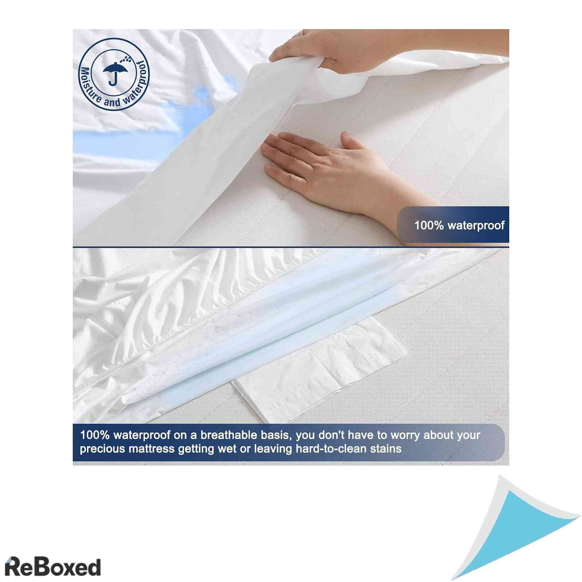 Set 2 Protectii Saltea Impermeabile Umi 90x200 cm Bumbac Jersey Elastic Imprejur Certificat Oeko-Tex