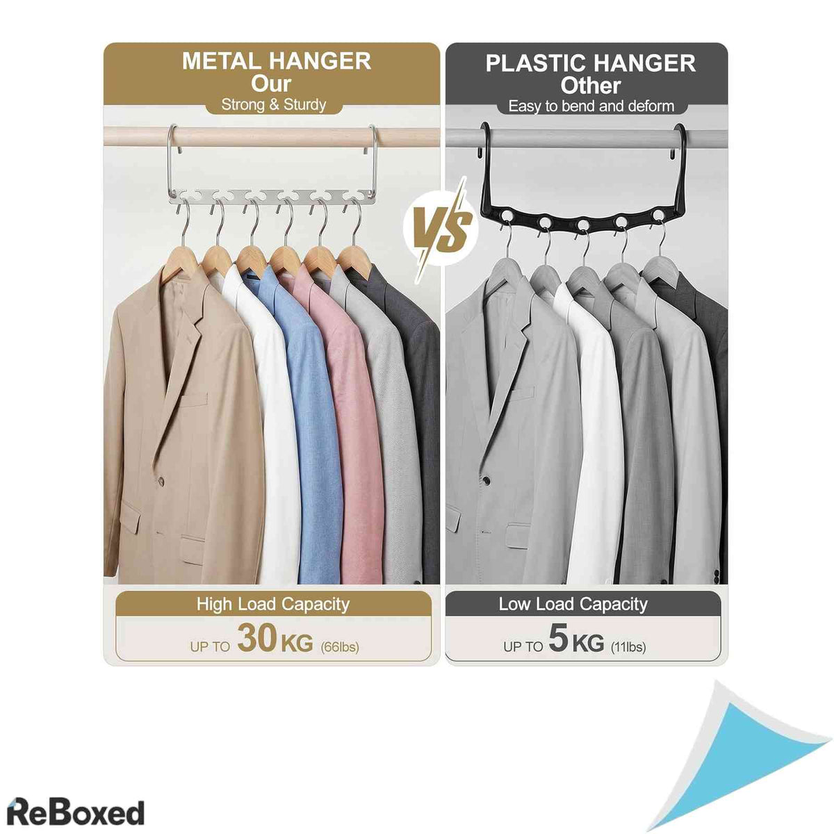 Set 20 Umerase Magice Metalice HOUSE DAY Economisire Spatiu Cuier Dulap Argintiu