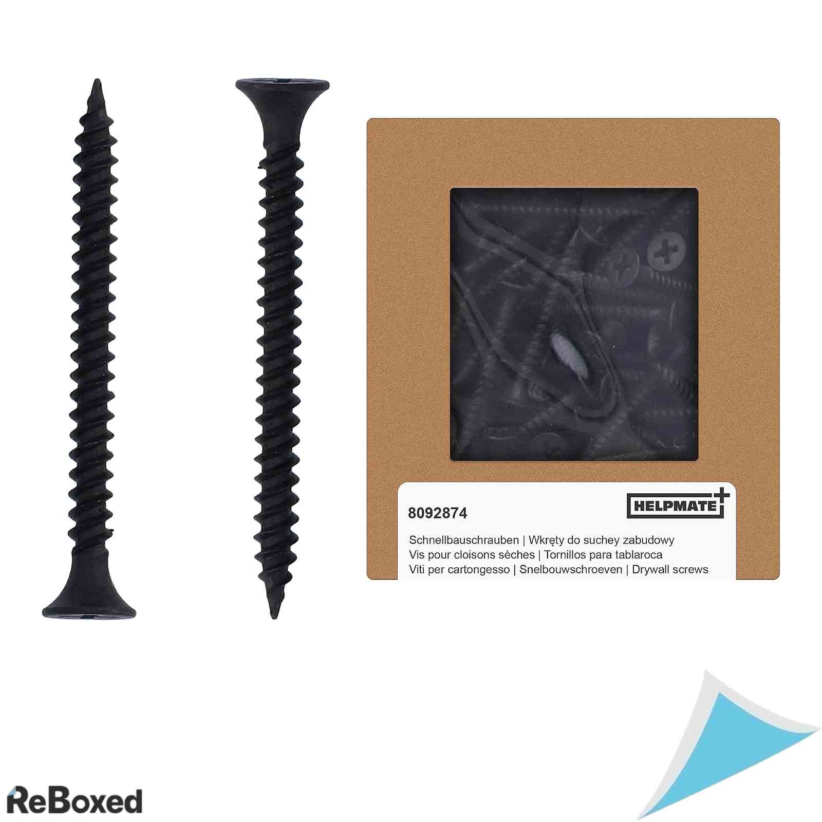 Set 200 Suruburi Gips-Carton HELPMATE, 3.9 x 45 mm, Cap Trompeta, Filet Fin, Negru