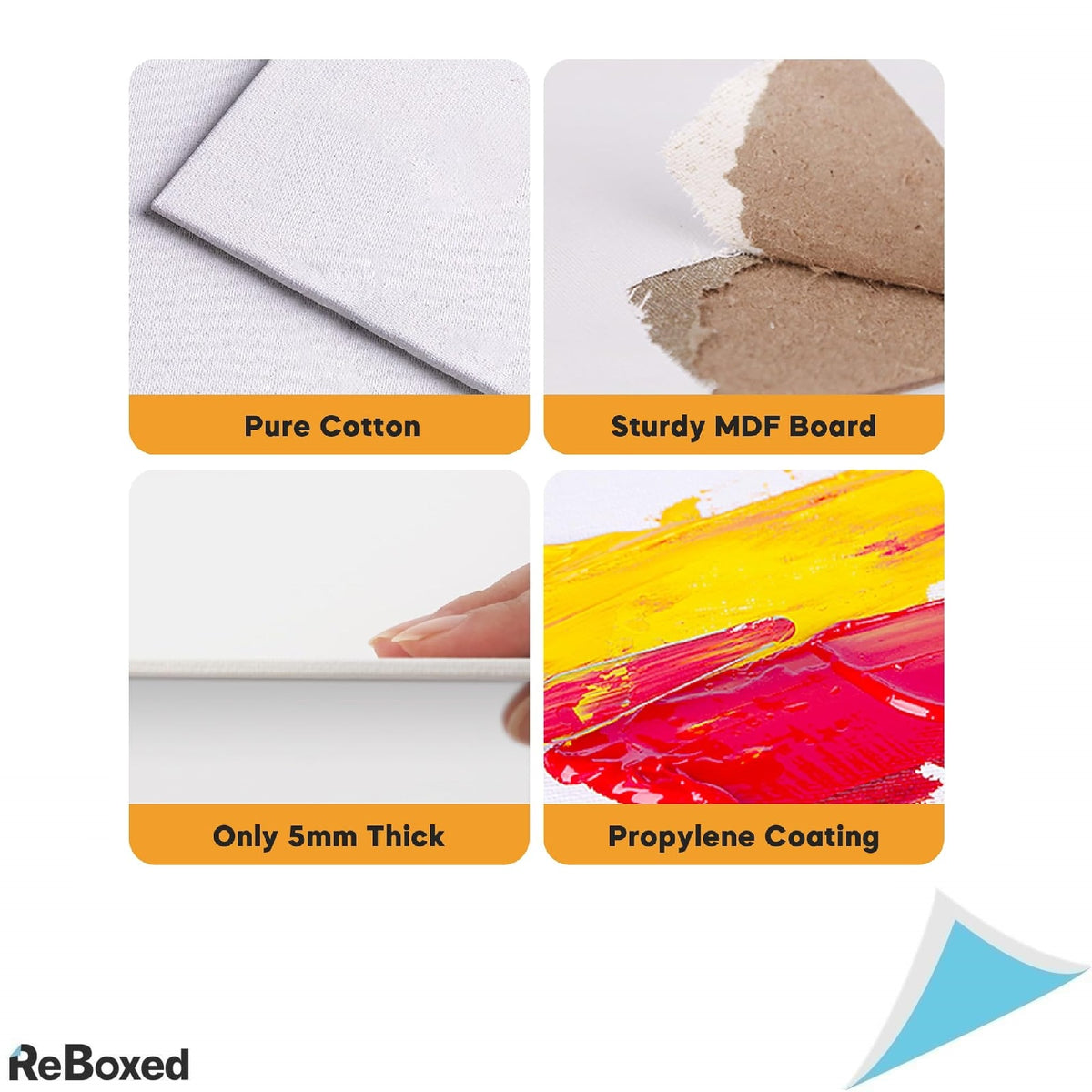 Set 24 Panouri Canvas 8x10 inch, 100% Bumbac, Pre-Primed cu Gesso Acrilic