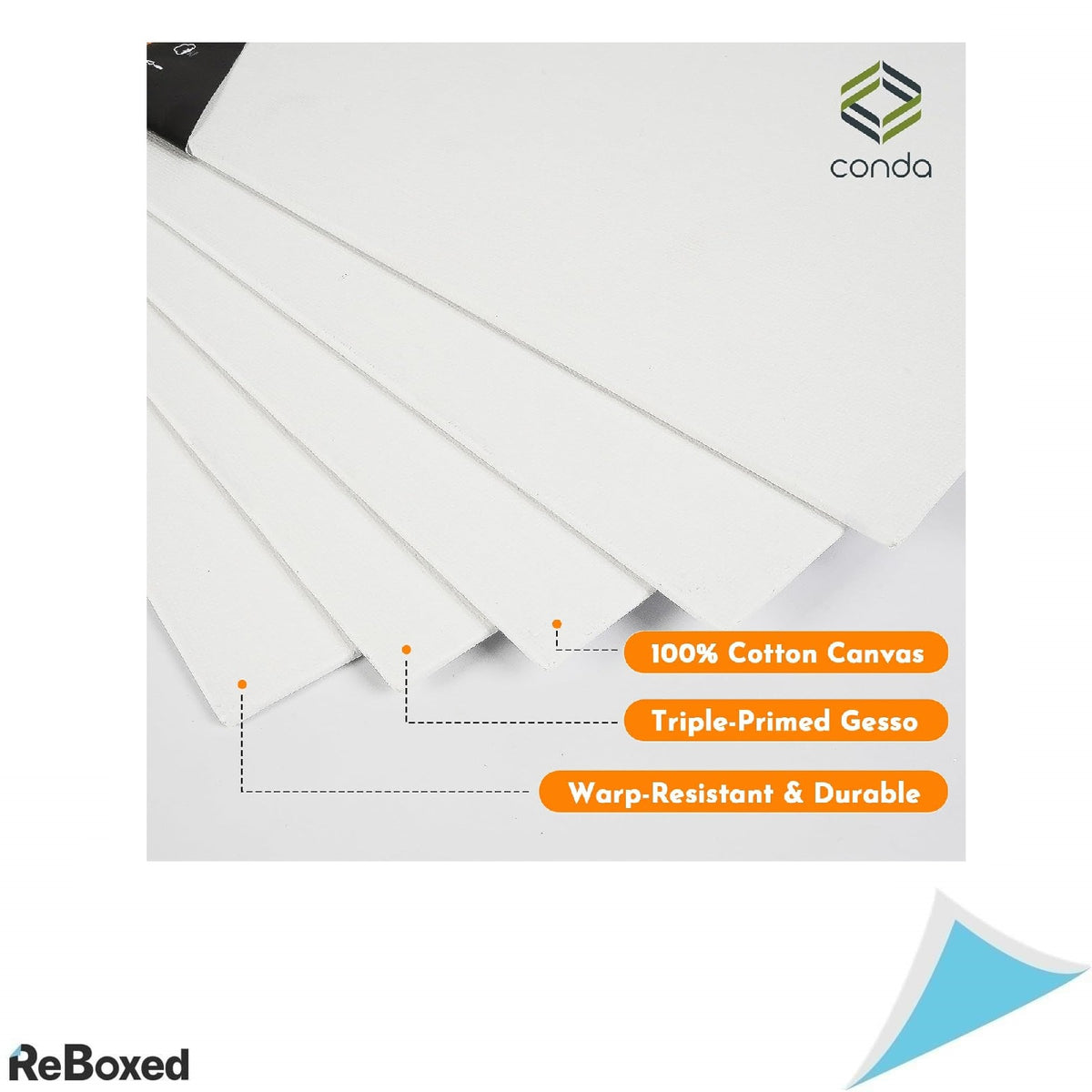 Set 24 Panouri Canvas 8x10 inch, 100% Bumbac, Pre-Primed cu Gesso Acrilic