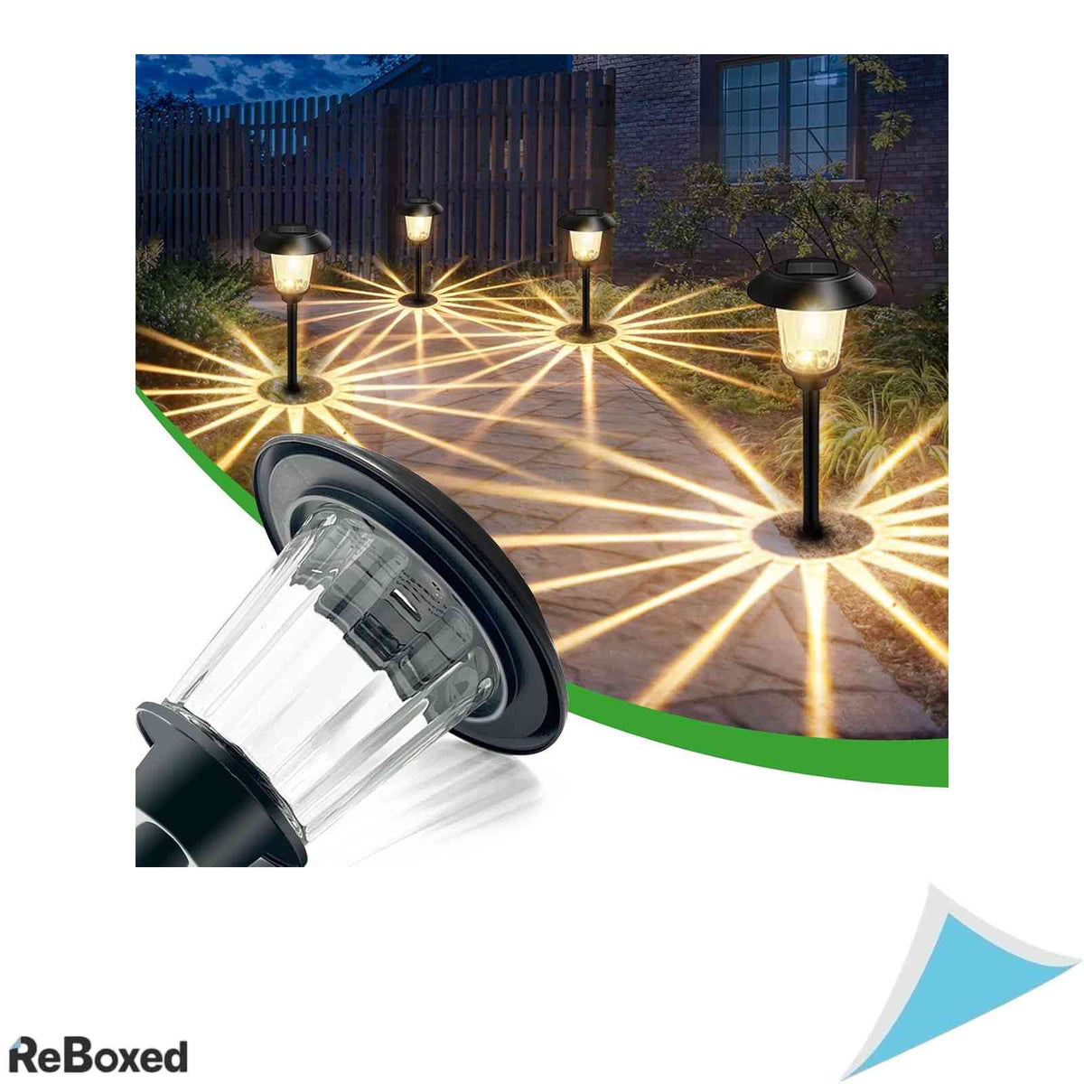 Set 4 Lampi Solare LED HYSapientia Sticla si ABS 15LM Lumina Calda Impermeabile IP44