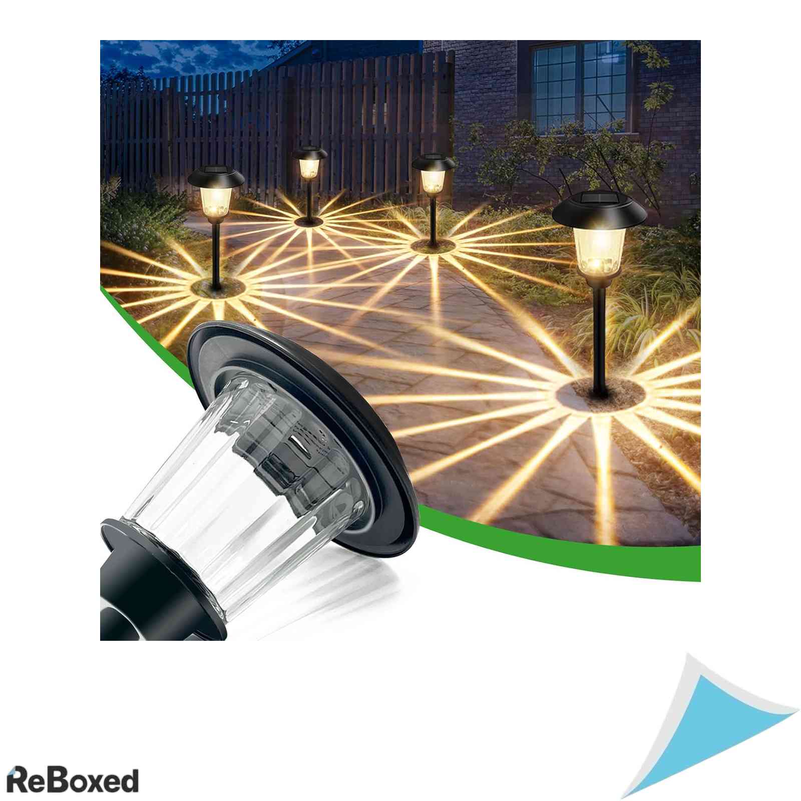 Set 4 Lampi Solare LED HYSapientia Sticla si ABS 15LM Lumina Calda Impermeabile IP44