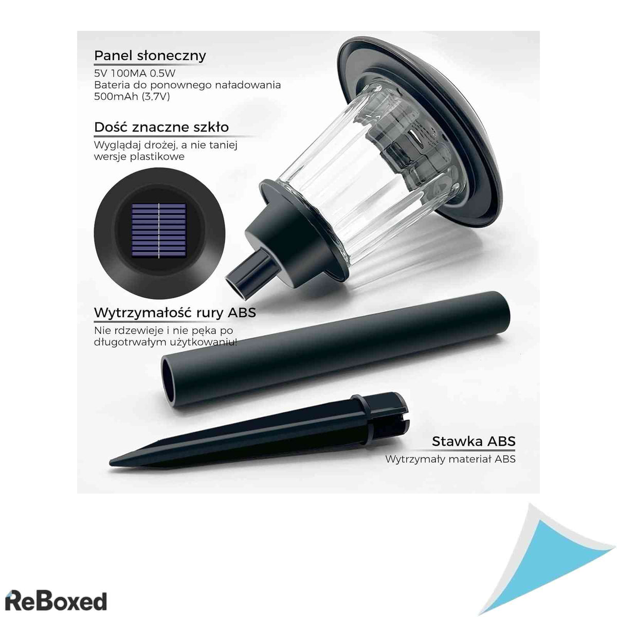 Set 4 Lampi Solare LED HYSapientia Sticla si ABS 15LM Lumina Calda Impermeabile IP44