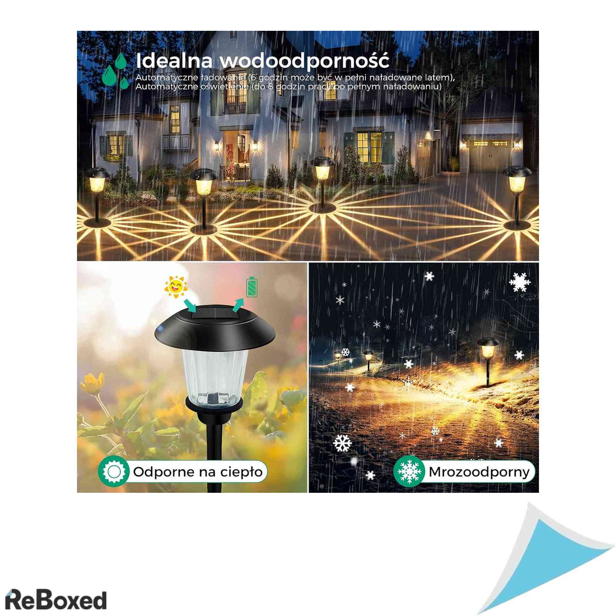 Set 4 Lampi Solare LED HYSapientia Sticla si ABS 15LM Lumina Calda Impermeabile IP44