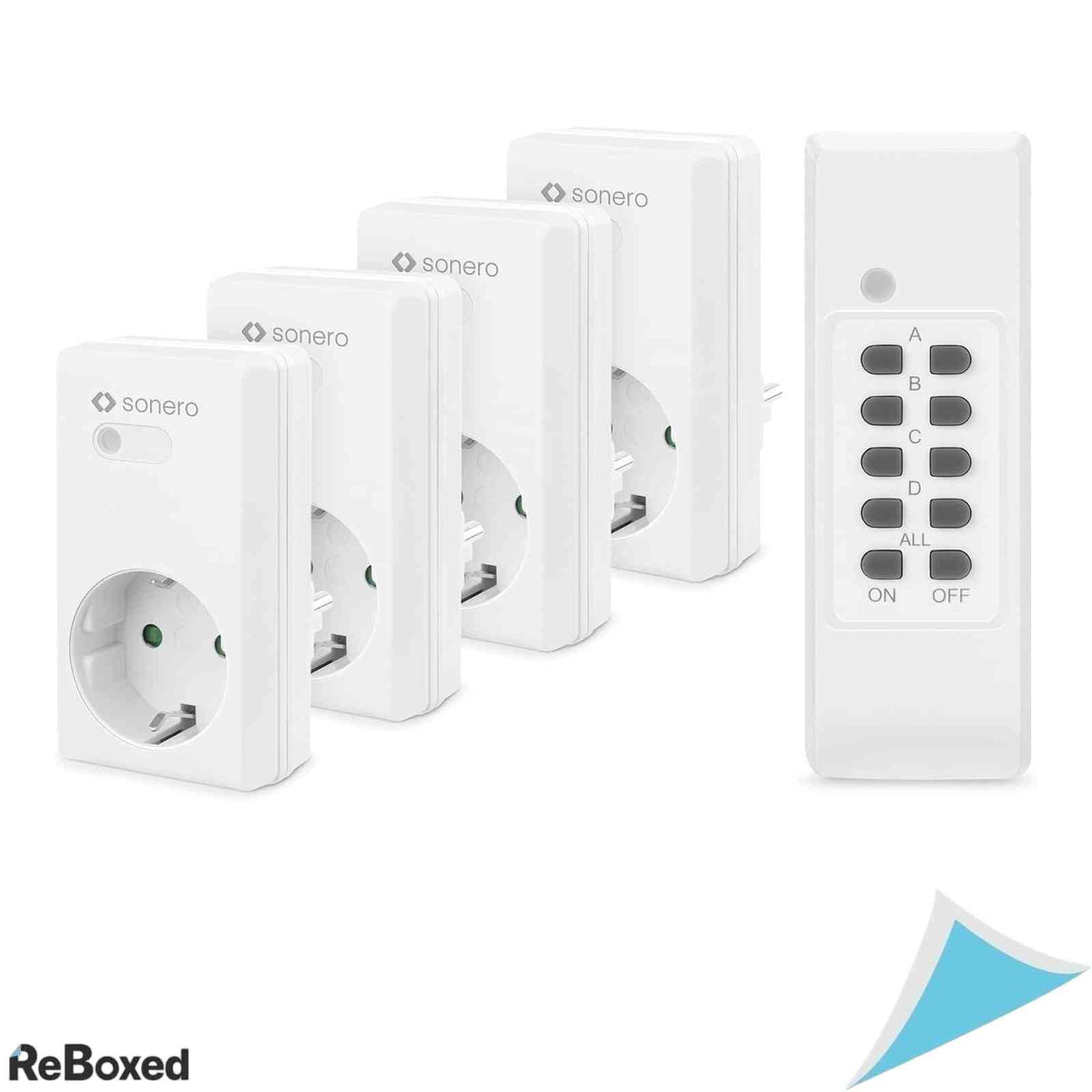 Set 4 prize Sonero cu telecomanda wireless, 1100W, raza de actiune 30m, de interior, Alb