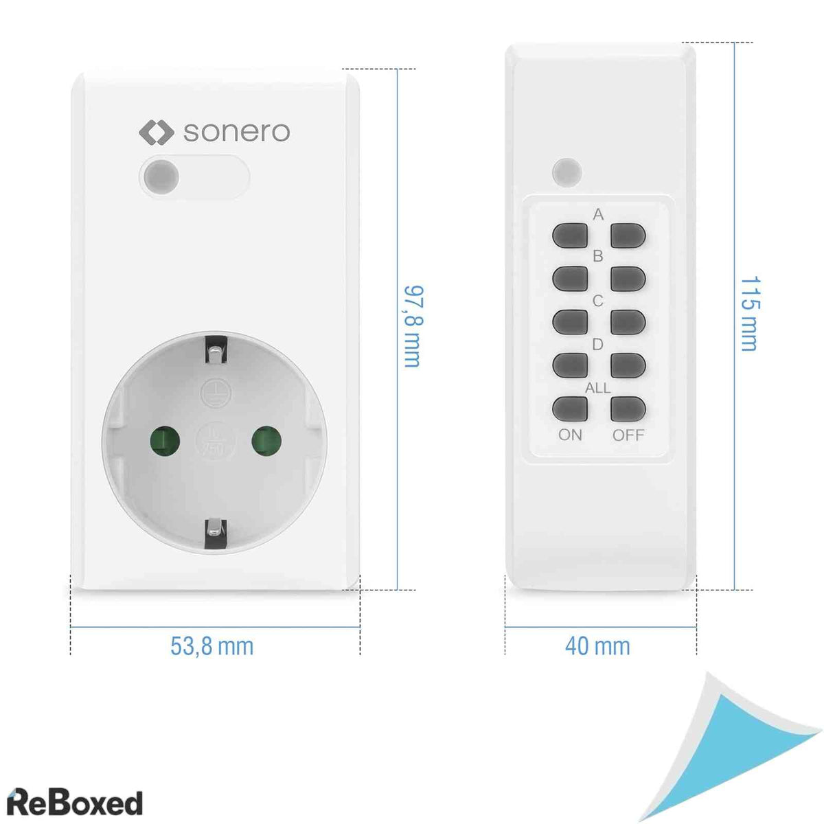 Set 4 prize Sonero cu telecomanda wireless, 1100W, raza de actiune 30m, de interior, Alb