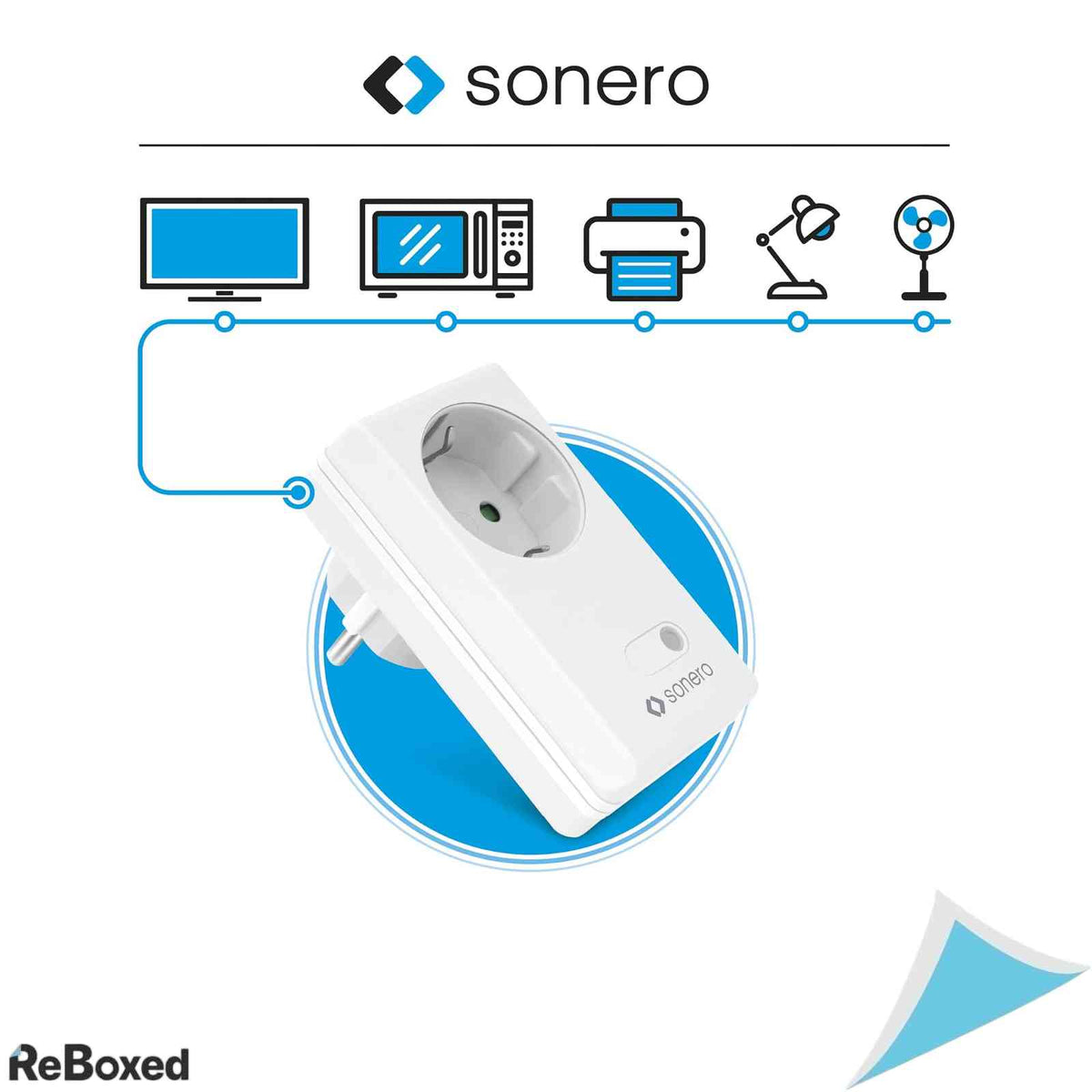 Set 4 prize Sonero cu telecomanda wireless, 1100W, raza de actiune 30m, de interior, Alb