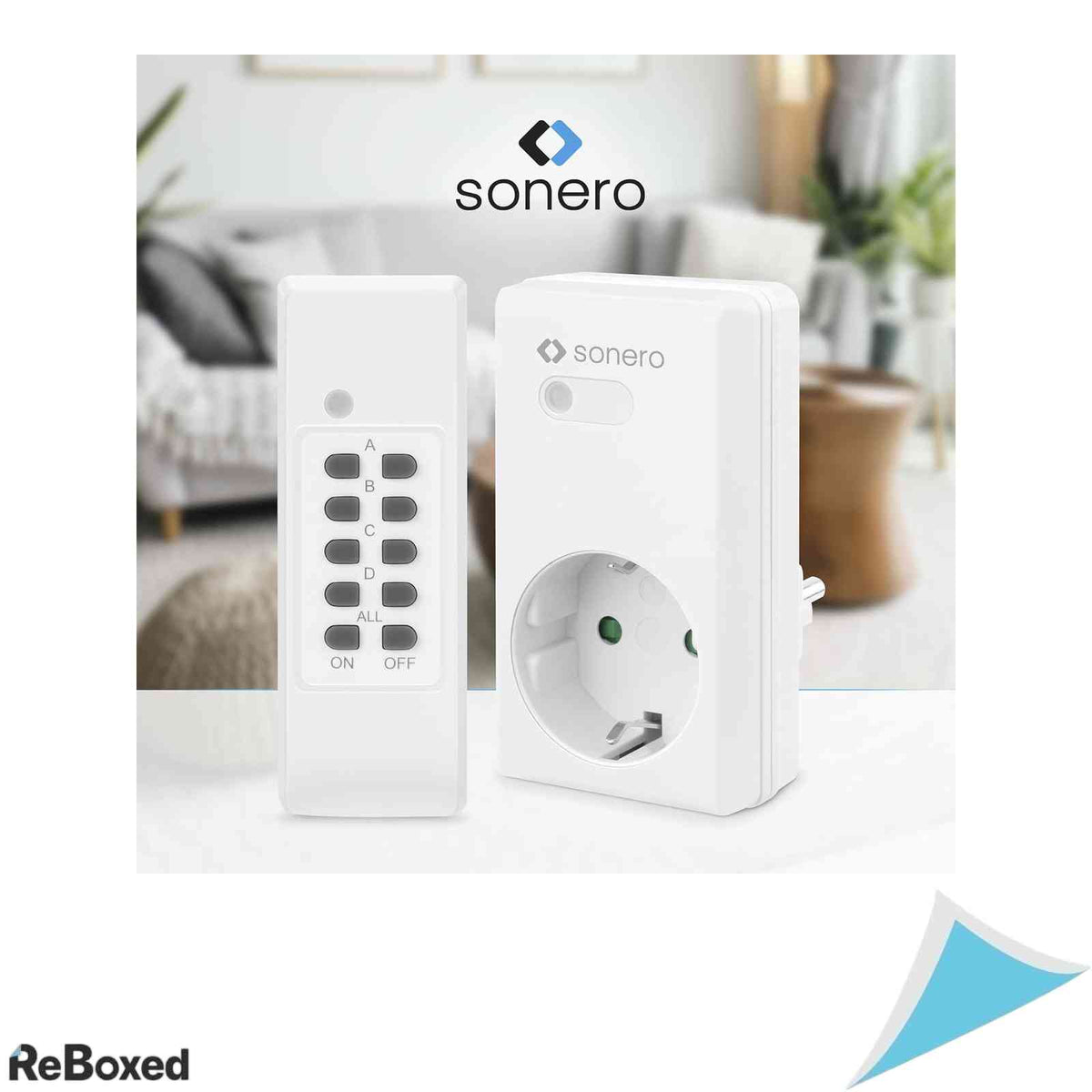 Set 4 prize Sonero cu telecomanda wireless, 1100W, raza de actiune 30m, de interior, Alb
