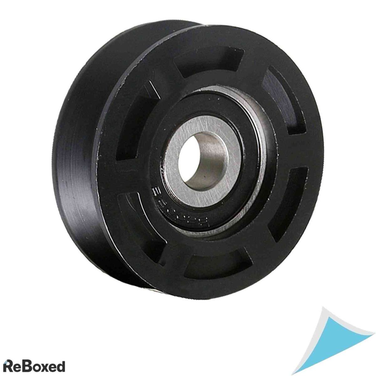 Set 4 roti ghidaj din plastic POM Yibuy cu rulment 6200ZZ profil V, 50x10x16 mm
