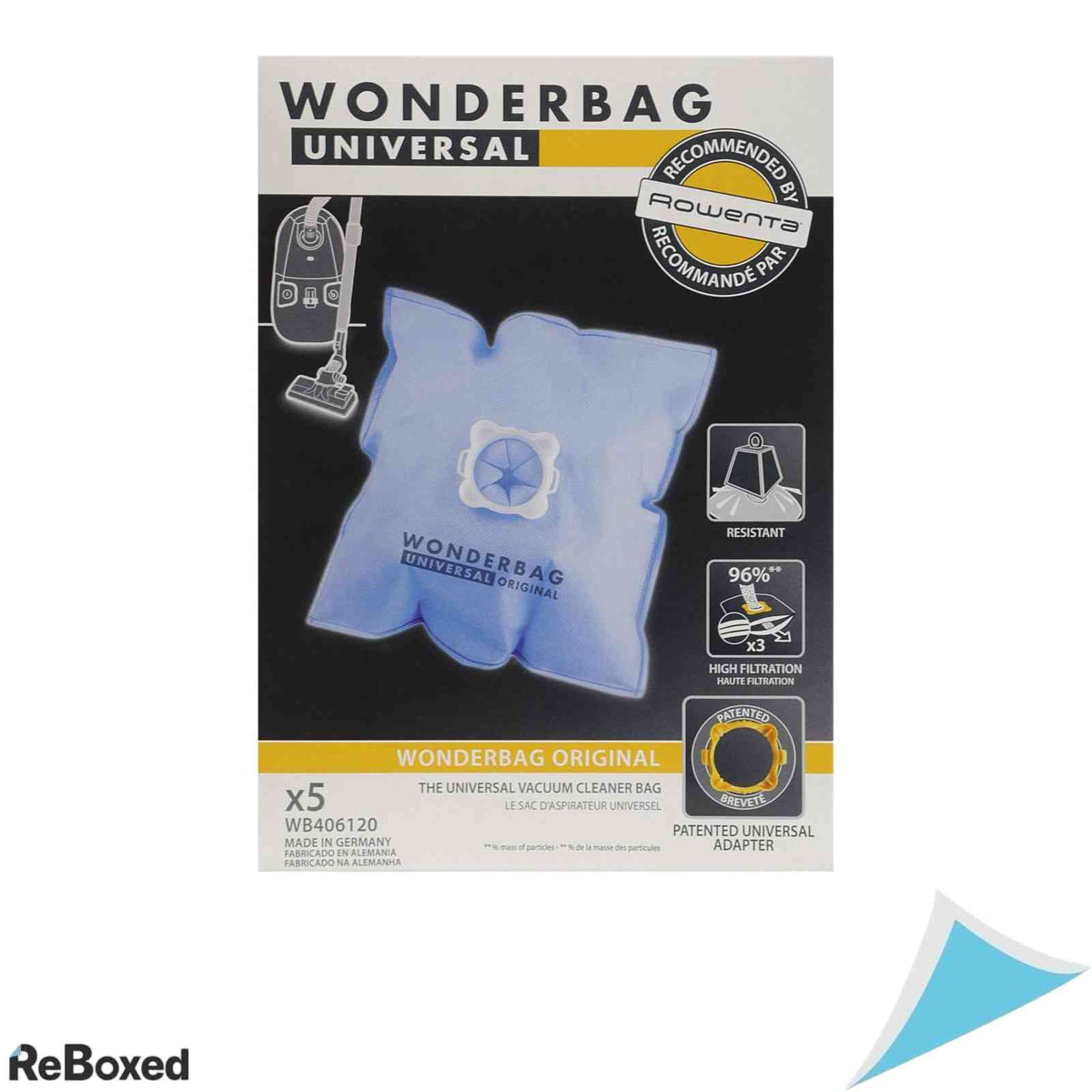 Set 5 saci aspirator Rowenta Wonderbag Classic WB406120 microfibra 3L universal
